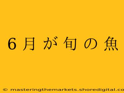 6 月 が 旬 の 魚